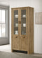 Adina 77-inch Tall Display Cabinet Distressed Light Brown