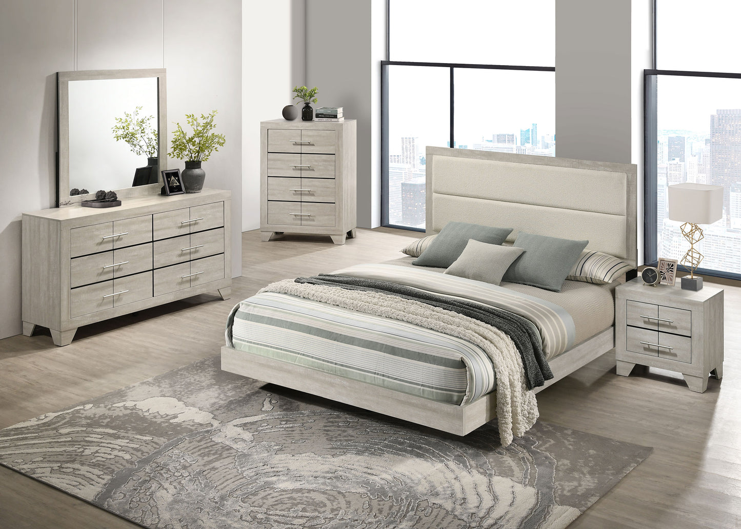 Trenton 6-drawer Bedroom Dresser With Mirror Rustic Cream