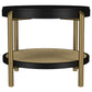 Arini Round End Side Table With Storage Shelf Black