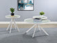 Briggs Round Marble Printed Glass Top Coffee Table White