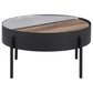 Ozella Round Coffee Table with Hidden Storage Sandy Black