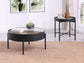 Ozella Round Coffee Table with Hidden Storage Sandy Black