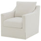 Winter Upholstered Sloped Arm Accent Swivel Chair Beige