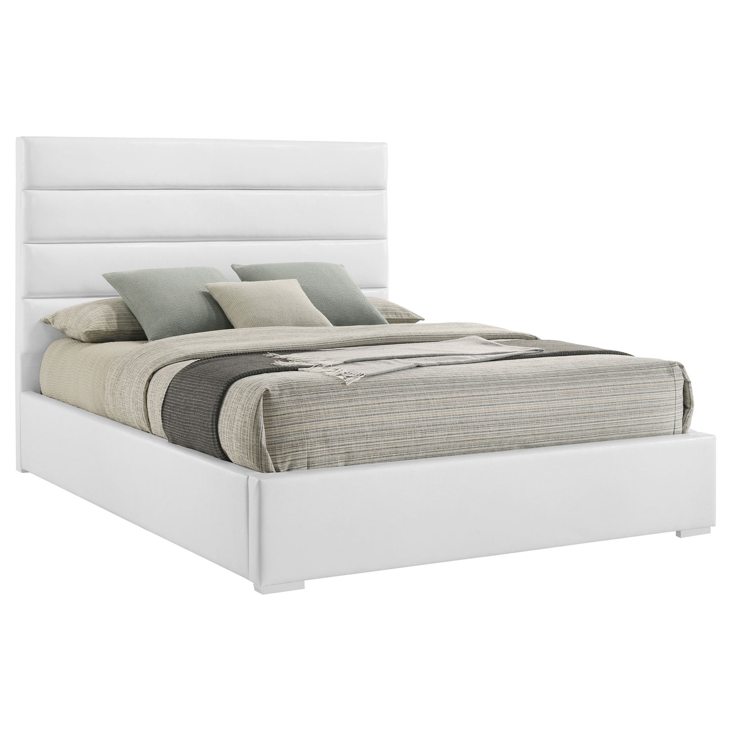 Felicity 53-inch Upholstered Queen Platform Bed White