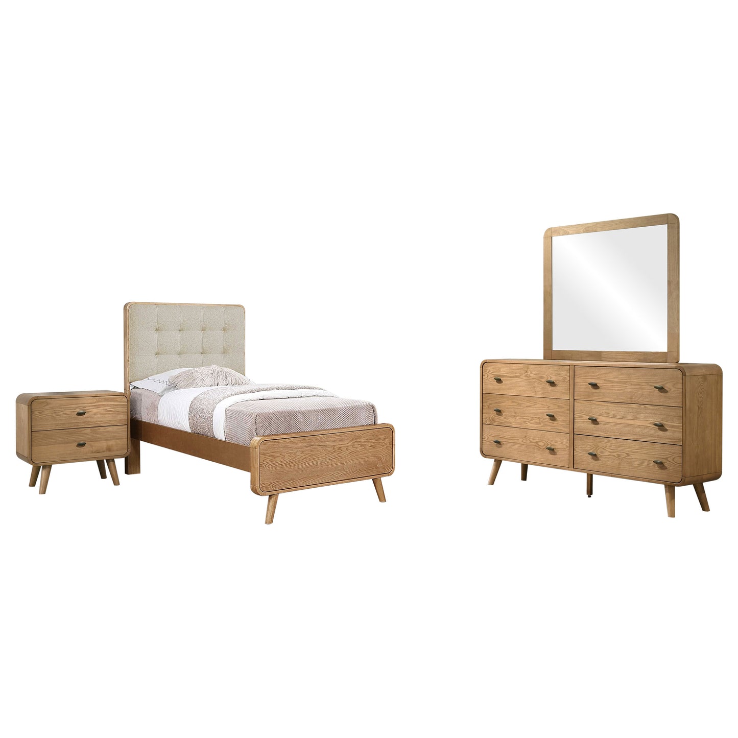 Robyn 4-piece Twin Bedroom Set Light Ash