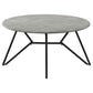 Hadi 2-piece Round SmartTop Coffee and End Table Set Cement